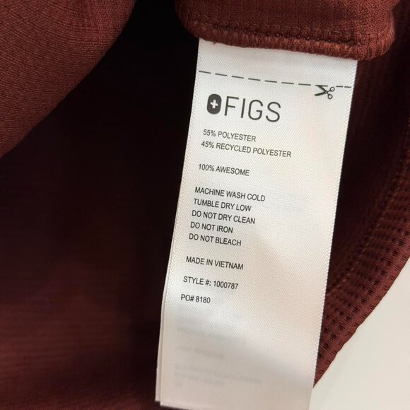 Figs Waffle Longsleeve Underscrub in Walnut, Size X-Small - Picture 10 of 11